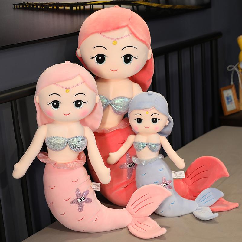 40-100cm Cartoon Gaint Mermaid Plush Doll Pillow Colorful Beautiful Ocean Mermaid Plush Toy For Girls Christmas Gift