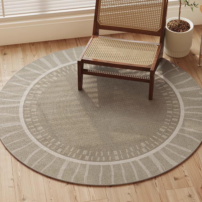 Round Flannel Modern Rug for Living Room, Study, or Bedroom - Perfect for Sofa, Coffee Table, Chair Pad, or Bedside Mat
