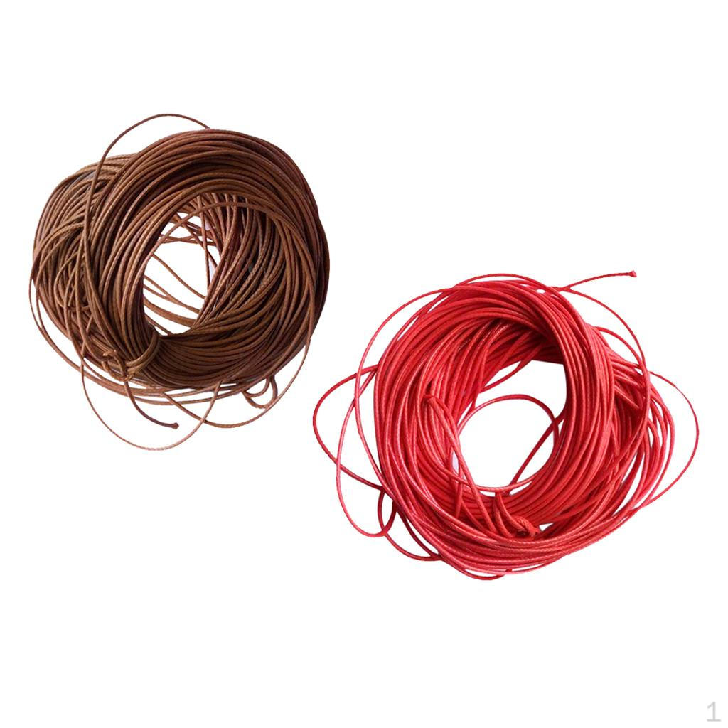 2Pcs Waxed Wax Cord Wire Beading DIY Charm Bracelet Rope Chain Pendant