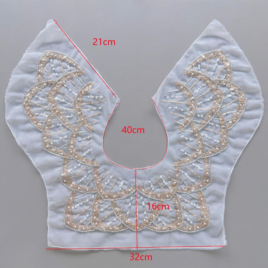 Work In Progress Children'S Princess Dress Collar Mesh Sequins Embroidery Collar Diy Accessories Wedding Dress Collar Decoration