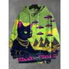 Cartoon Cat And Dinosaur 3d Print Graphic Hoodies Men Women Fashion Oversized Hoodie Sweatshirt Coat Women Sweats Animal Clothes