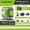 4D 12/16 Line New Green Light Laser Level Portable Self-Leveling Spirit Level 360° Horizontal and Vertical Cross Laser Projector