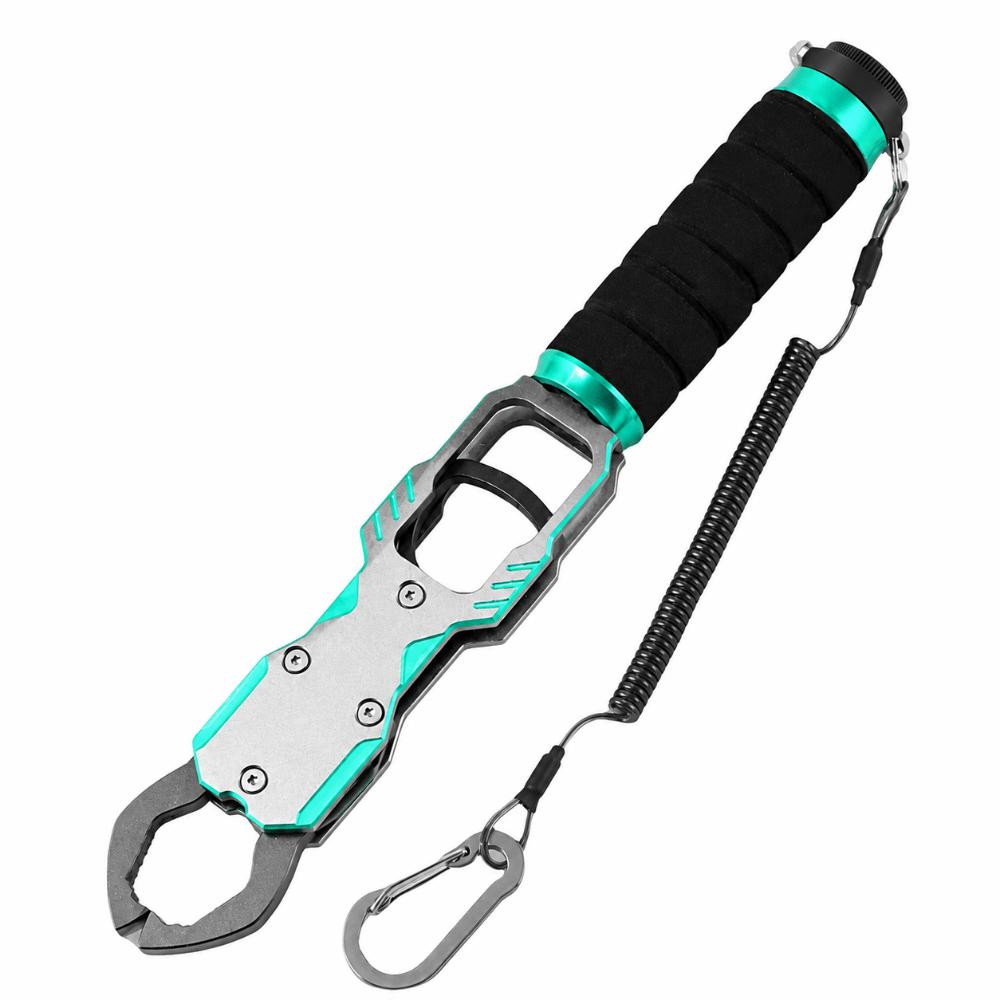 With 40lb Scale Fishing Grabber Aluminum Alloy Fish Holder Fish Lip Gripper  Saltwater Fishing