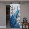 Imitation 3D Peacock Three-dimensional Door Sticker Home Decoration Stickers,PVC Waterproof Self-adhesive for Living Room Bedroom