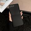 Minimalist Lychee Pattern Leather Feel Phone Case for Samsung Galaxy Flip 7 6 5 4 FE Solid Color Foldable Screen Protect Cover