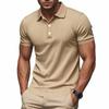 New Versatile Pure Cotton Sports Fitness Men'S Twill Polo Shirt, Business Casual Men'S Solid Color Short Sleeved T-Shirt