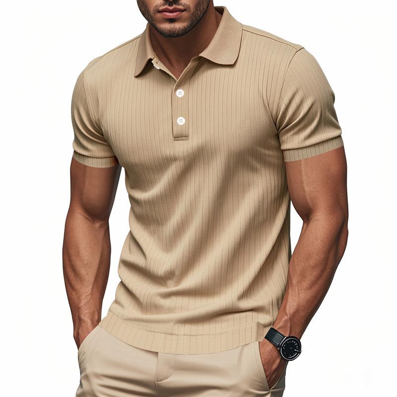 New Versatile Pure Cotton Sports Fitness Men'S Twill Polo Shirt, Business Casual Men'S Solid Color Short Sleeved T-Shirt