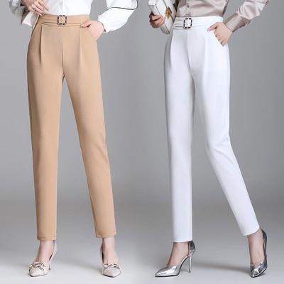 Casual Suit Pants Women's Korean Version of High-waisted Slim and Versatile with Droopy Feet Nine-length Pants Haren Pants
