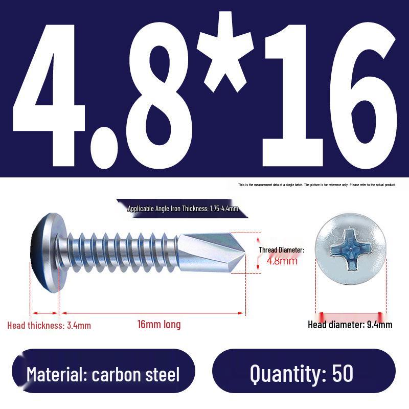 Stainless Steel 304 Phillips Round Head Self-Drilling & Tapping Screws, M3.9/M4.8/M5.5 Swallowtail Bolts