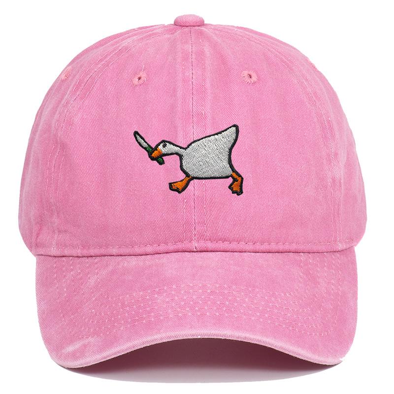 Witte Ganzen Geborduurde Unisex Baseballpet - Trendy & Veelzijdig