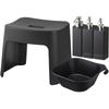 Yamazaki Magnetic Bath Stool Seat Magnetic Bathtub Magnetic Dispenser Bottle of 4261 Easy-to-Wash (26cm Height) + & Hook-Up + (Set 3) (Foaming &