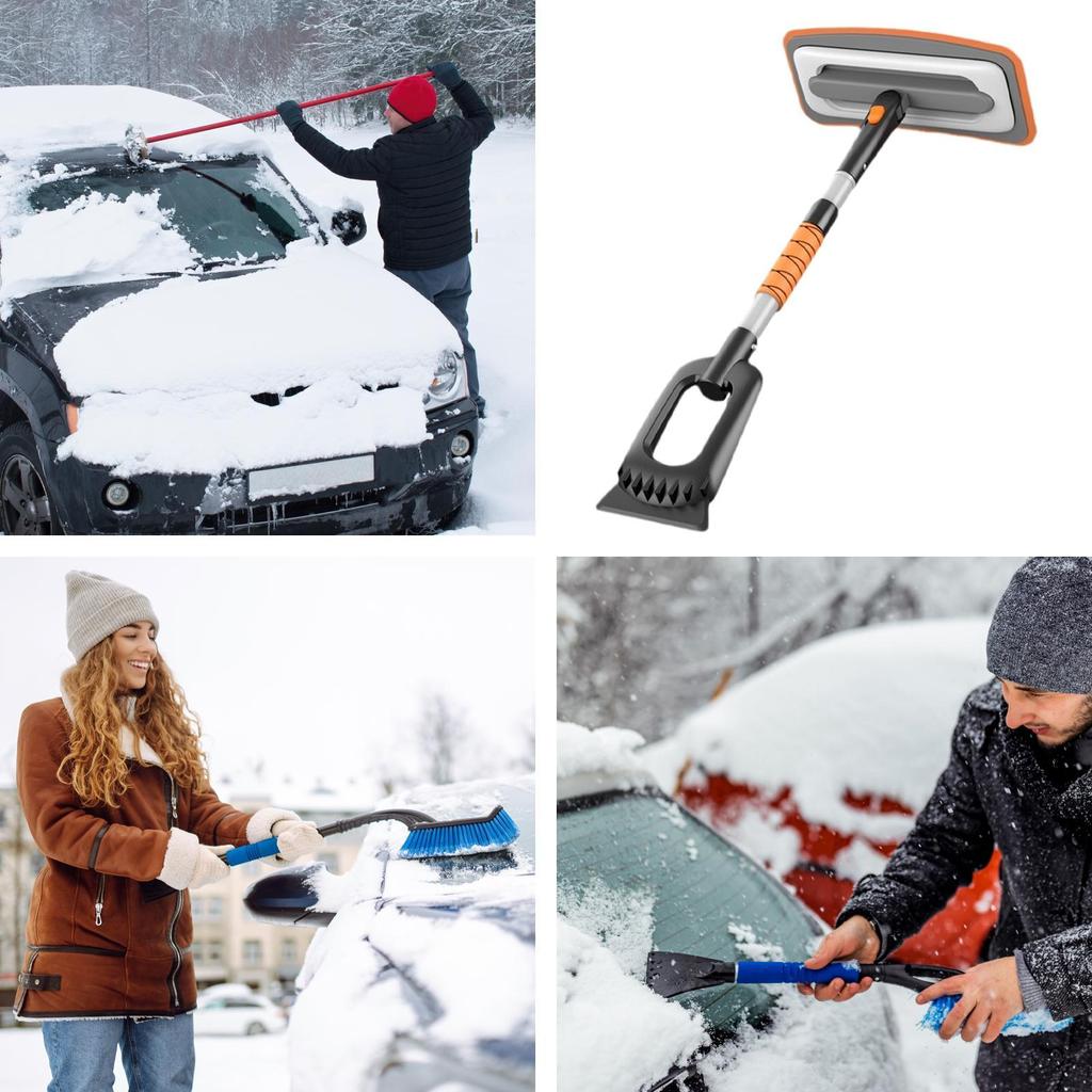 Snow Scraper For Car Extendable Aluminum Alloy Auto Supplies Cars Snow Remover For Window Truck SUV Vehicle Roof Winter Cleaning