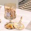 Decorative European Style Candy Jar Gold-Plated High Footed Candy Can  Living Room