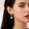 Cazador Enamel Flowers Women's Earrings Stainless Steel Gold Color Plumeria Daisy Hoop Earrings Jewelry Trendy Mother's Day Gift
