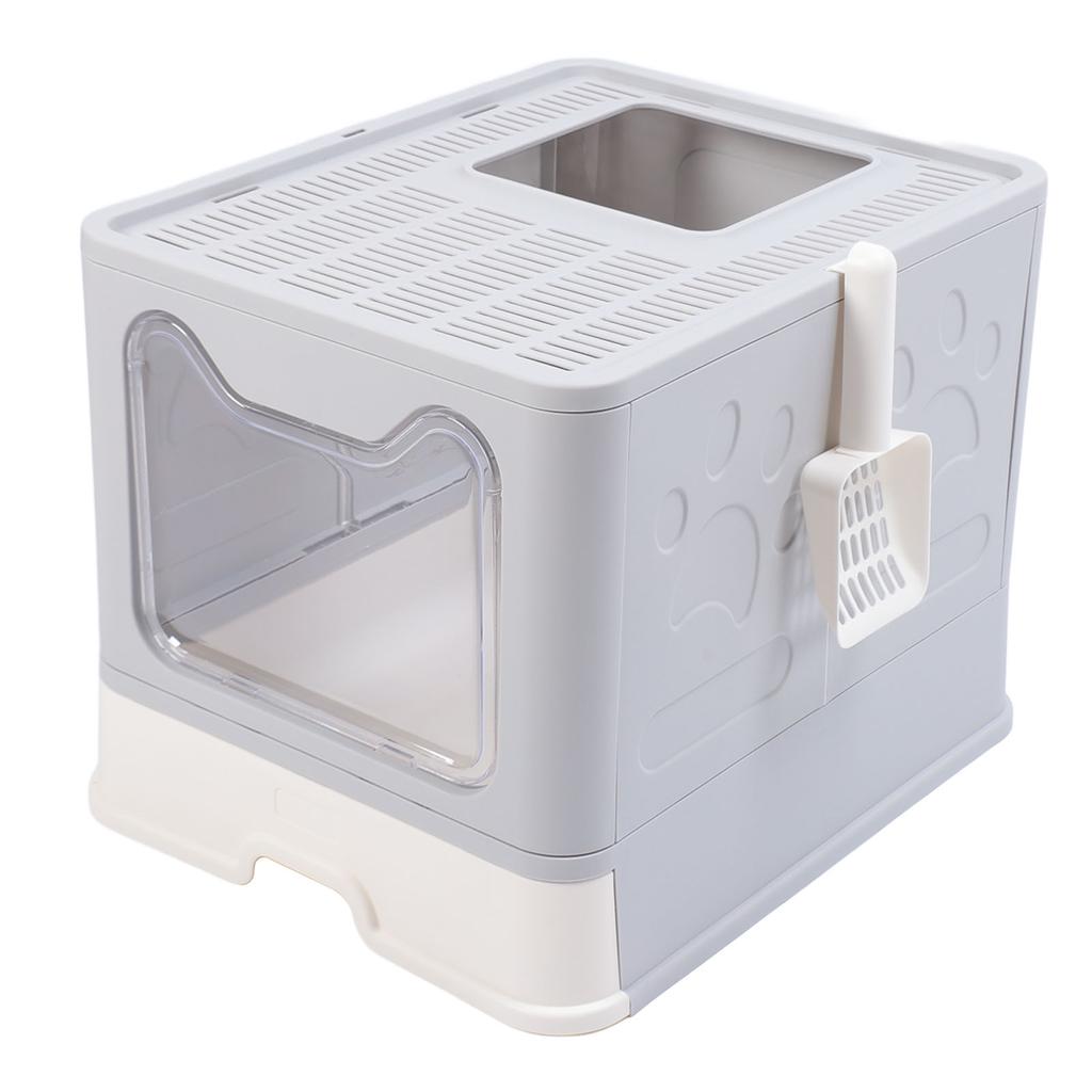 Foldable Cat Litter Box Multipurpose Semi Enclosed Odor Control Easy Clean Large Space Kitty Litter