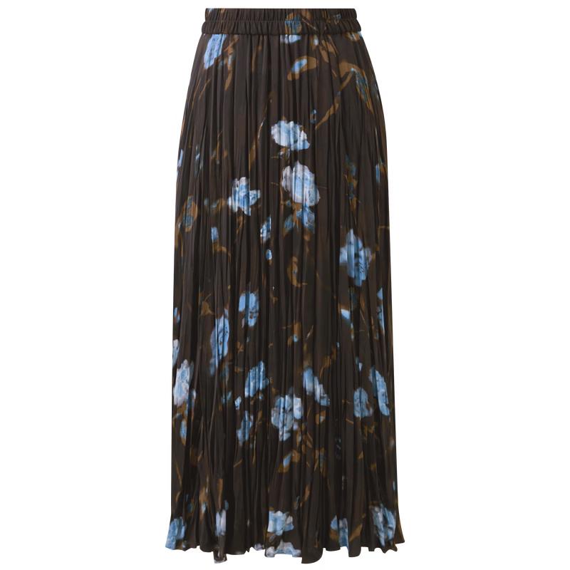 

Sancai 2026 Весна Ретро Плиссированная Цветочная А-силуэта Миди Юбка S