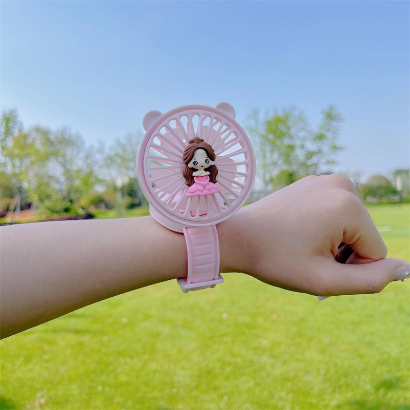 Cute Cartoon Mini USB Rechargeable Wrist Fan for Kids