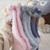Autumn And Winter Coral Fleece Floor Socks Women'S Thickened Warm Three-Dimensional Cartoon Medium Tube Socks Cute Plush Sleep Pile Socks