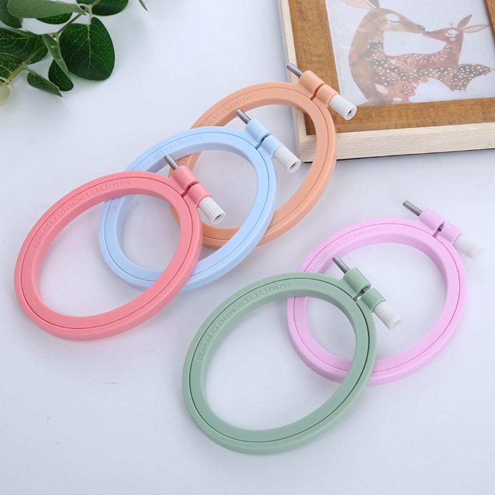 Oval/Square Plastic Embroidery Hoops Frame Color Embroidery Hoop Rings For Household DIY Cross Stitch Sewing Needlecraft Tools