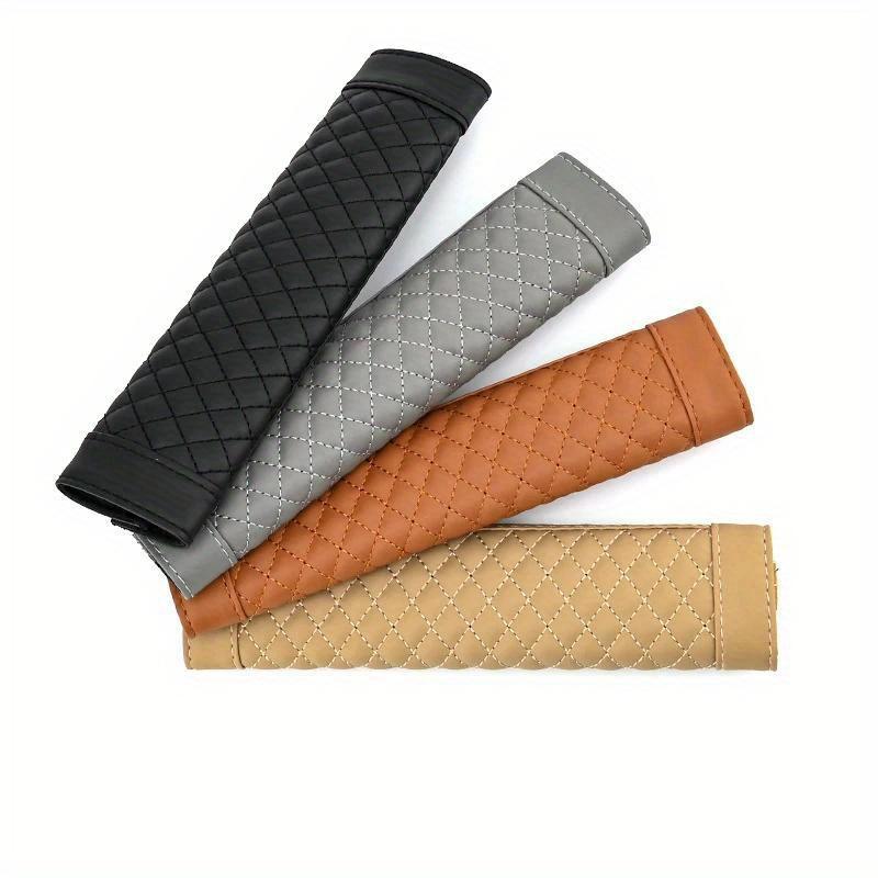 Car Seat Belt Shoulder Cover Embroidery Wear-resistant Non-slip Leather Safety Cover Car Interior Decoration Products