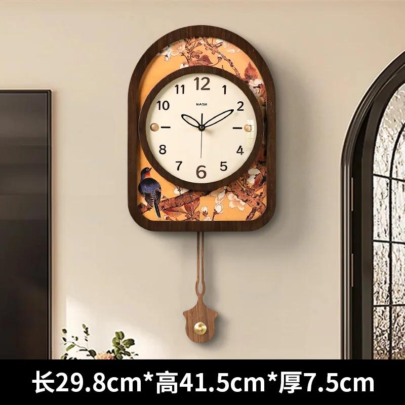 

Creative silent light luxury wall clock living room home non-punching clock retro high sense 2025 new wall clock 29.8X41.5X7.5CM