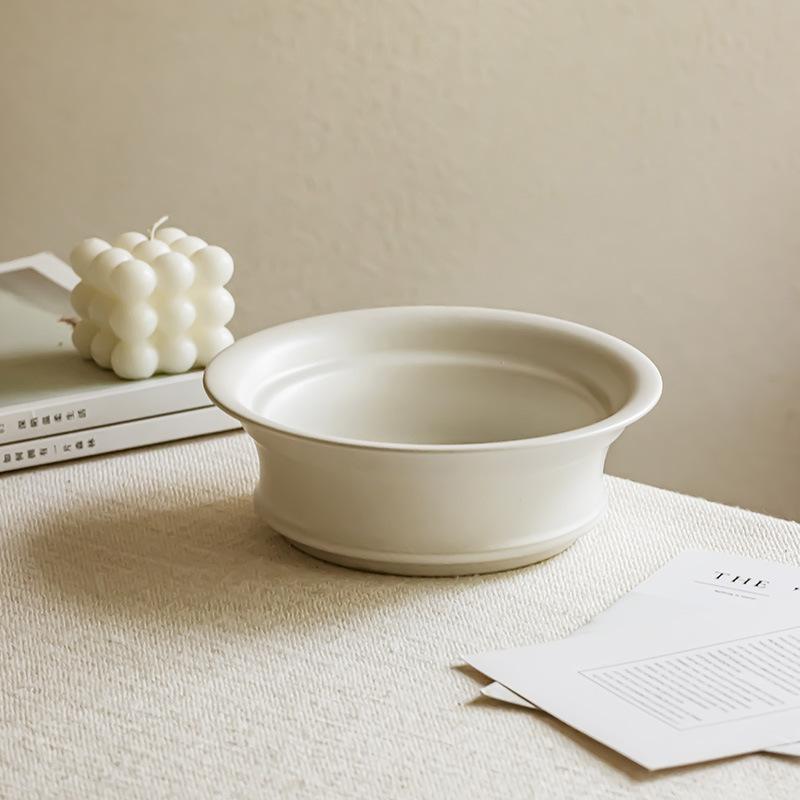 Matte Thick Ceramic Bowl Western Dessert Bowl Salad Bowl Concept Bowl Household Tableware Bowl Breakfast Noodle Bowl