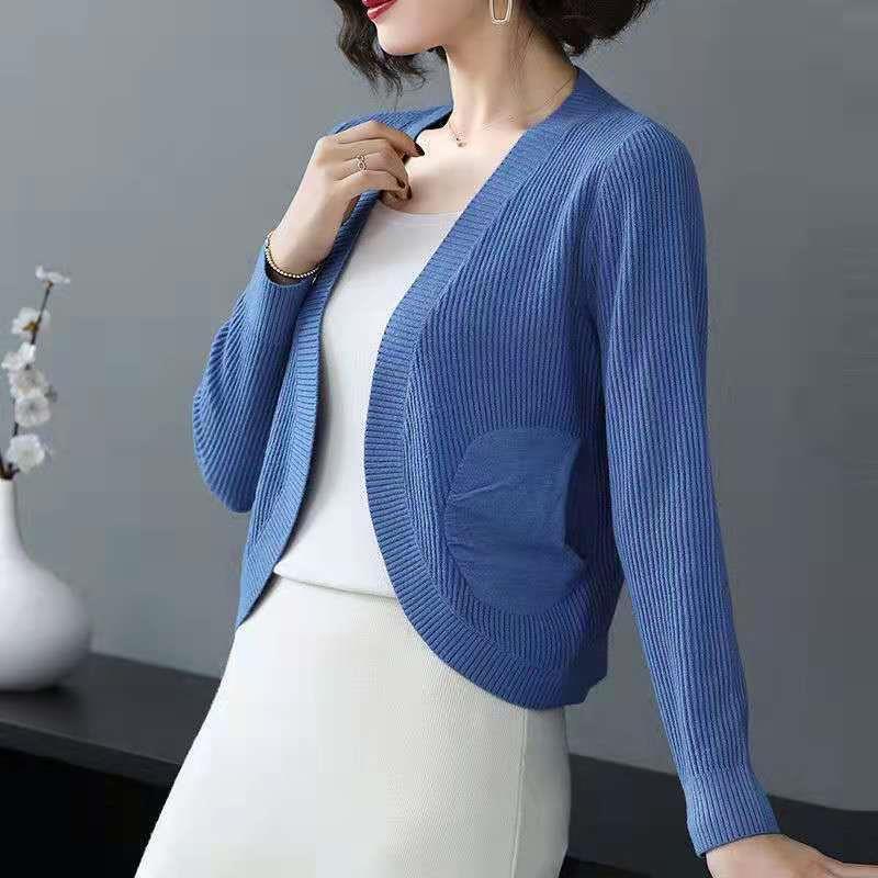 Damen Strickjacke kurz für Frühling und Herbst Neuer Stil für Oberbekleidung und Pulloverjacke