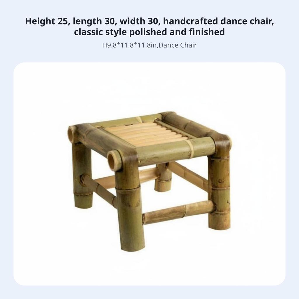 Quadratischer Bambus-Sitz Handgefertigt Niedriger Hocker Retro-Design Langlebig Für Heimdekorateure Kleine Kinder