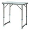 Tavolo Pieghevole Tavolo da Campeggio Tavolo da Giardino Altezza Regolabile Alluminio MDF Bianco