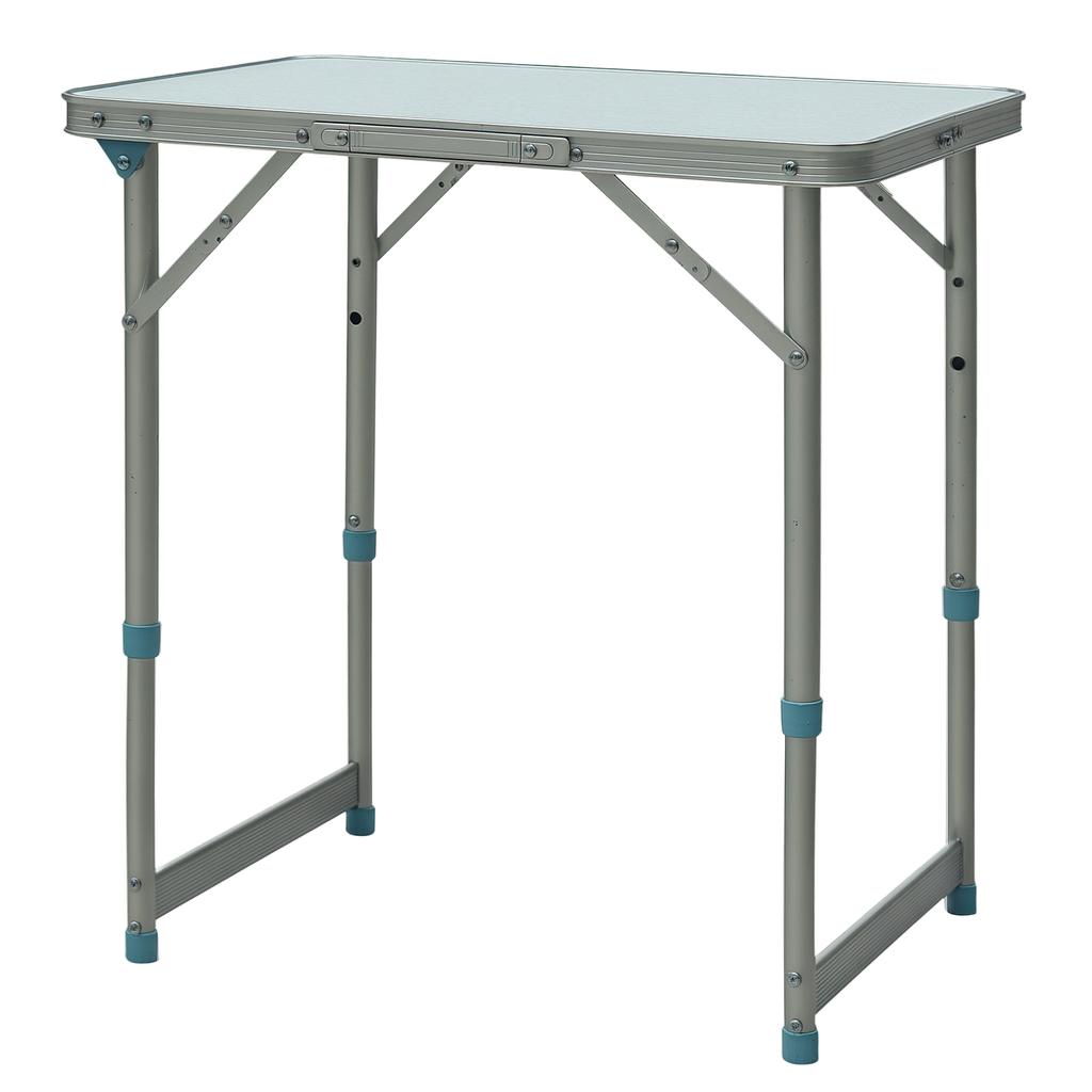 Tavolo Pieghevole Tavolo da Campeggio Tavolo da Giardino Altezza Regolabile Alluminio MDF Bianco