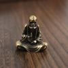 Zen Dharma Patriarch Solid Brass Sand Monk Ornament Antique Buddha Home Offering Buddha Study Paperweight Copper Collection