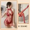 Sexy Sexy Lace Slit Free Uniform Mesh Classical Embroidery Cheongsam Temptation Perspective Set