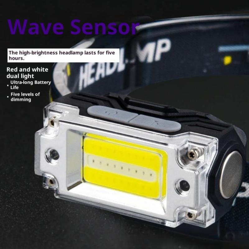 

Mini Dual Cob Headlamp Sensor Hat Clip Headlight 5 Lighting Modes Outdoor Camping Hunting Flashlight Induction Head Lamps чорний