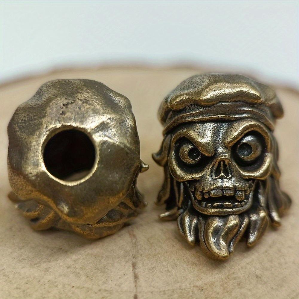 Sailor Skull Head Brass Knife Beads EDC DIY Woven Bracelets Lanyard Key Chain Pendants Accessories Outdoor Tool Hangings Charms