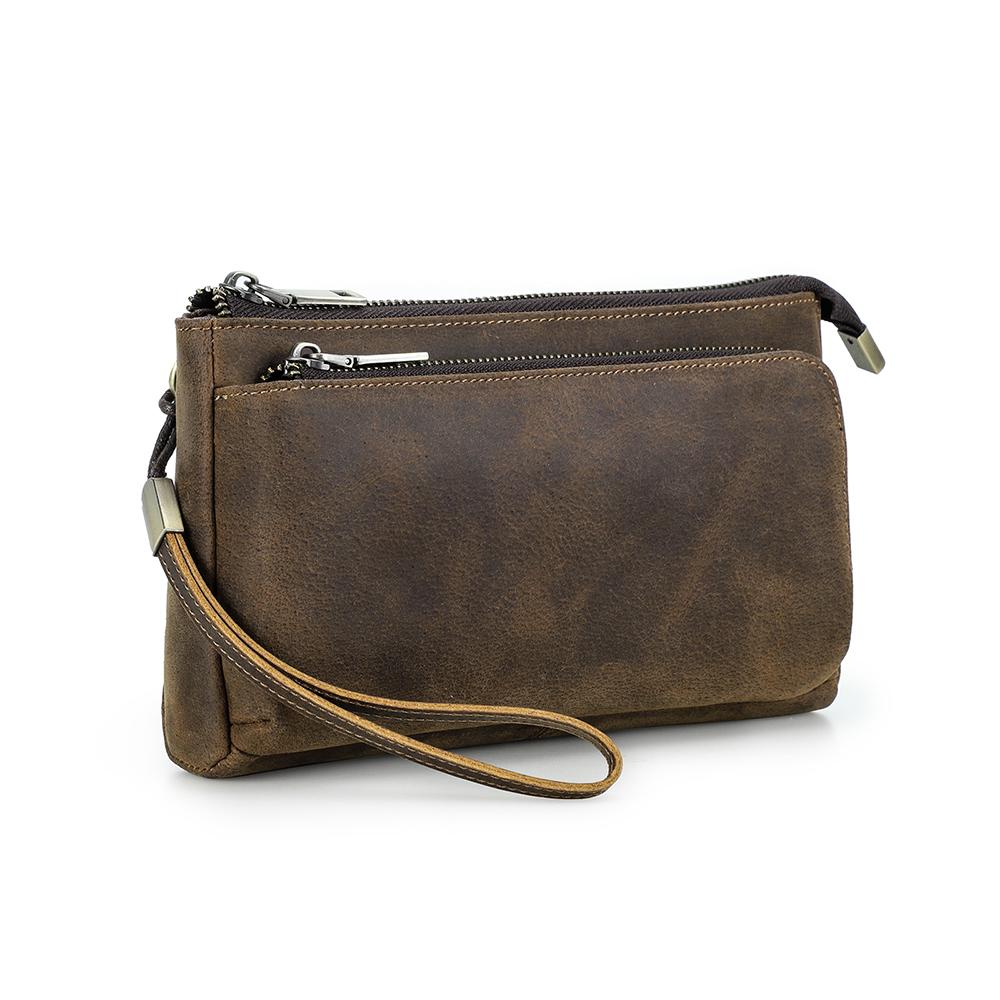 

CONTACTS FAMILY Genuine Leather Handbag For USB Data Cable Earphone Phone Headphone Case Electronic Accessories Organizer Bag кавовий