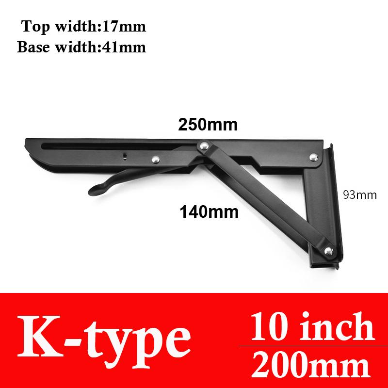 2-pack 8-20 tum Svart Triangel Vikbart Vinkeljärn Justerbart Väggmonterat Hållbart Bärande Hyllkonsol DIY Hem Bord Bänk