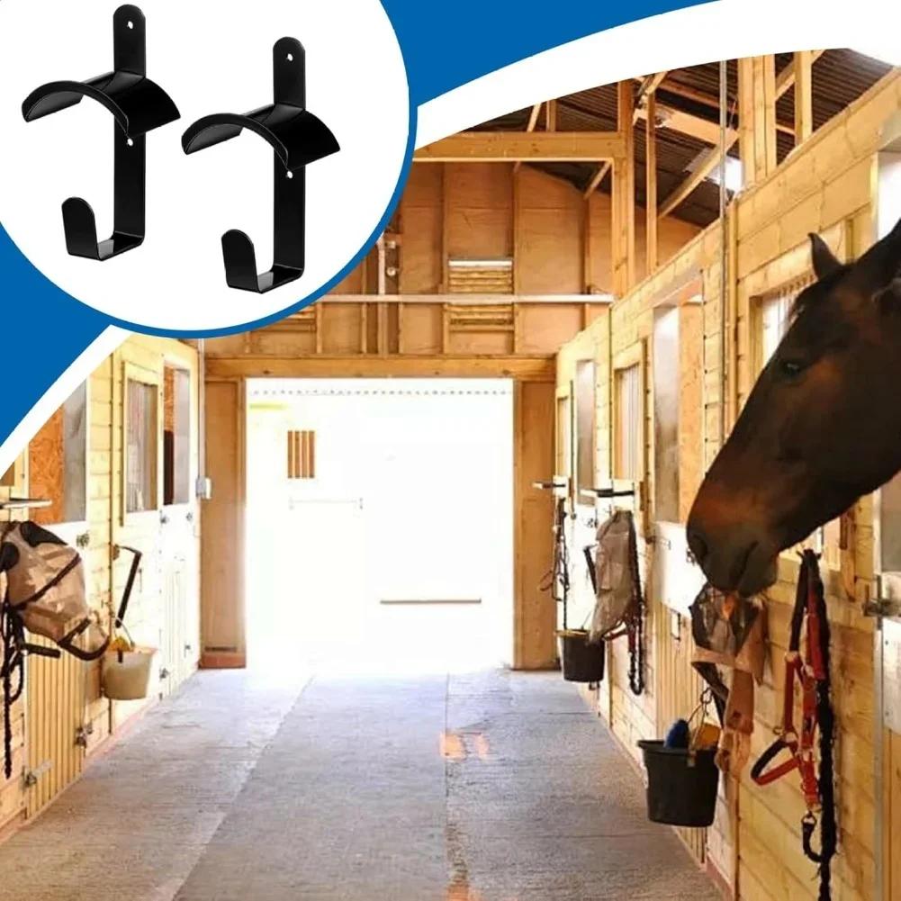 Metal Wall Mounted Saddle Rack 2pcs Bridle Holder for Equestrian Storage Suitable for Stable Wall Mount Installation