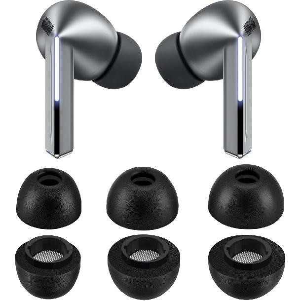 Adhiper Foam Ear Tips for Samsung Galaxy Buds3 Pro (2024) Earbuds, Comfort Replacement Tips with Memory Foam & Built-in Dust Mesh & Secure Buckle,