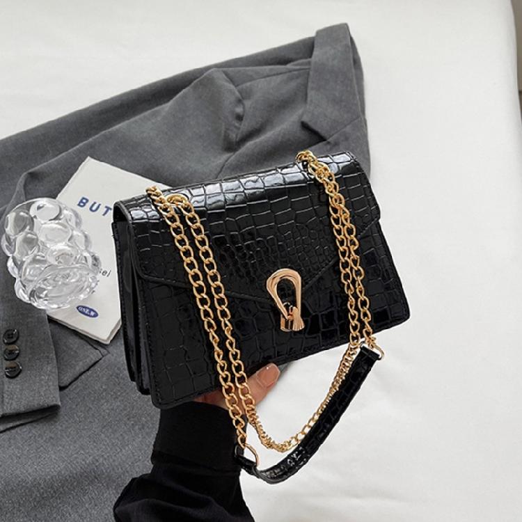 Alligator Print Crossbody Bag Shoulder Bag for Girl Women Solid Color Bag