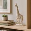Giraffe Figurine with Base Embossed Sculptural for Entryway