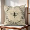 Bee Art Botanical Cushion Cover Natural Linen Organic Fabric DoubleSided Printing Couch Pillow Covers Home Decor