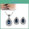 Crystal Earring Necklace Set With Alloy Material For Fashion Jewelry Enthusiasts