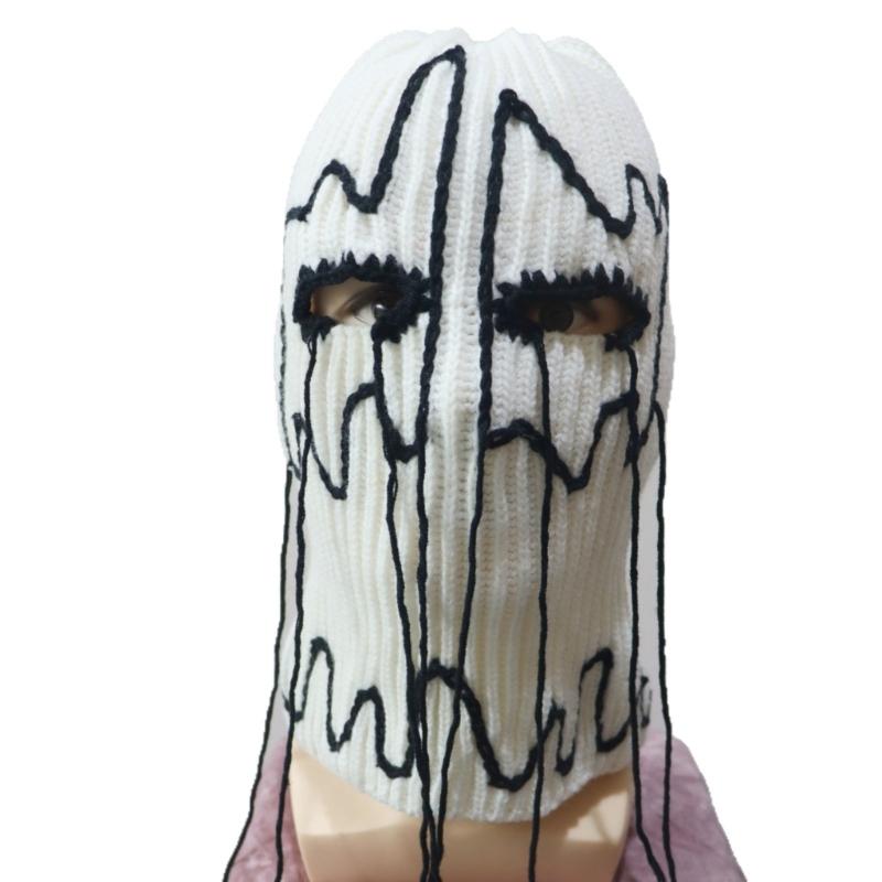 

Knitted Balaclava Hat Cold Weather Face Mask Pullover Design Scary Hat For Men Women Ski Snowboarding Halloween Party 1