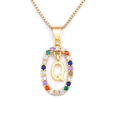 Nidin New Colorful 26 Letters A - Z Initial Alphabet Pendant Long Chain Necklace Jewelry Women Accessories Gift