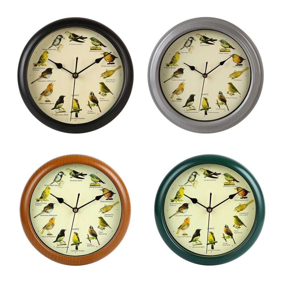 Sound Feature Wall Hanging Clock 10 Inch Musical Wall Clock Singing Bird Clock  Room Decoration