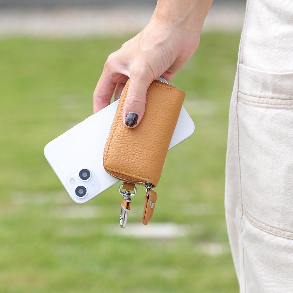 Big Brave Smart Key Hält 2 Doppelte Original für Herren und Schwarzes Etui, Schlüssel, Reißverschluss, Leder, Damen, Etui-ren-4,