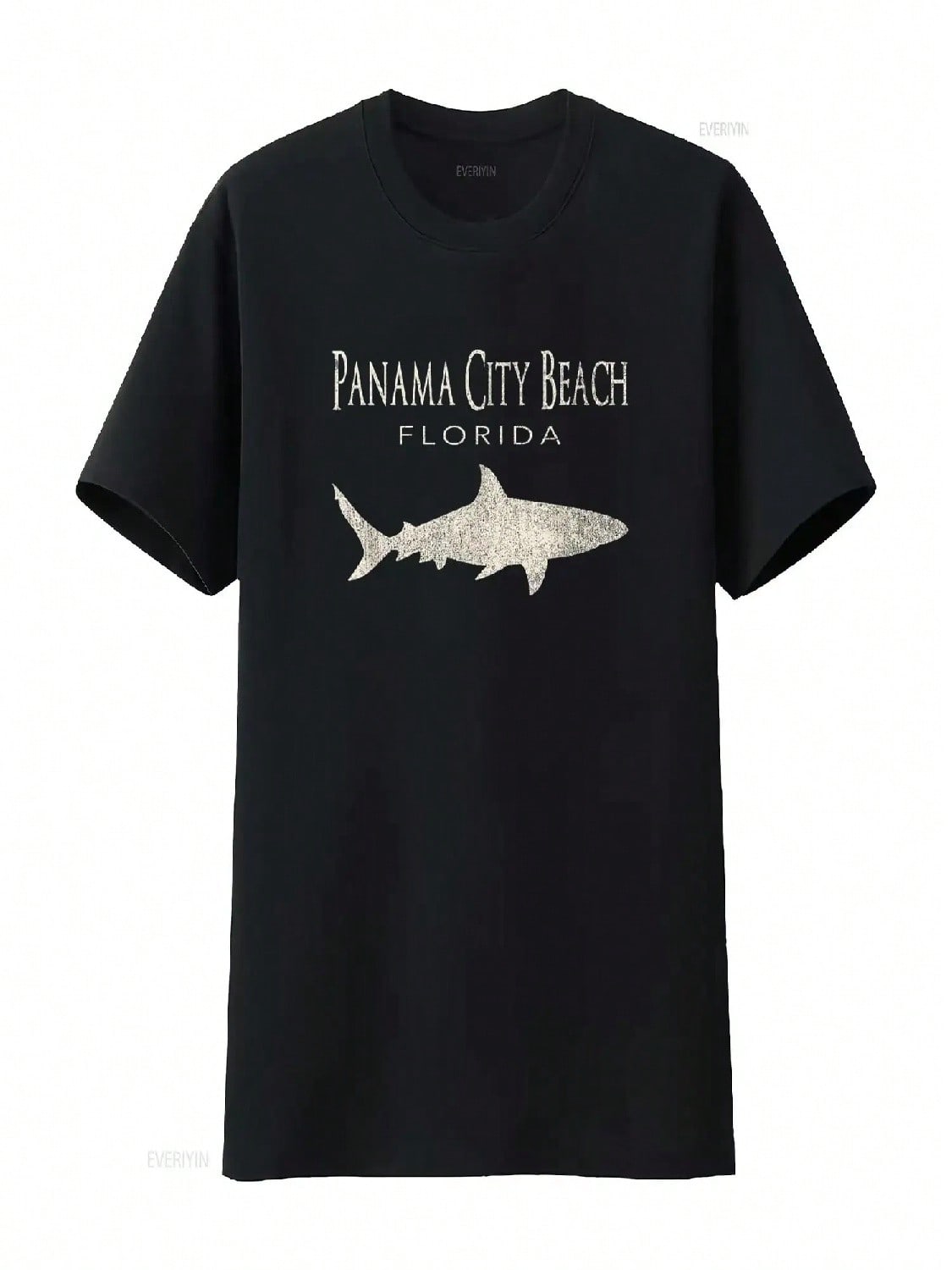 Retro Panama City Beach FL Shark T Shirt Vintage Washed Top For Everyday Wear Designer Clothes Breathable Stylish Stretched S разноцветный