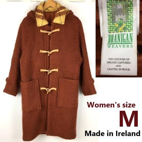 

BRANIGAN Wool Duffle Coat Brown Women s M Made in Ireland