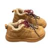 Winter Casual Velvet Leather Shoes Lamb Wool Warm Thick-soled Women's Snow Boots