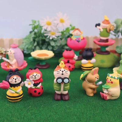 Japanese Groceries Zakka Spring Garden Series Home Decoration Creative Small Ornaments Resin Craft Toys Collectible Gifts